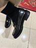思加圖2026春季許愿幣英倫風(fēng)樂(lè )福鞋小皮鞋粗跟單鞋女EOQ15AA6 美式黑 34 曬單實(shí)拍圖