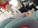 俏貝比（Qiaobeibi）兒童安全座椅汽車(chē)用0-4歲-12歲寶寶嬰兒車(chē)載360度旋轉i-Size認證 至尊綠【支撐腿+腳踏版+遮陽(yáng)棚】 曬單實(shí)拍圖