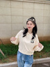 班尼路衛(wèi)衣女裝連帽重磅長袖潮流短款上衣服小個子女生顯瘦時尚秋冬新款 杏#竹葉熊貓K 【綿柔親膚】 M 曬單實(shí)拍圖