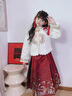 WVD美國品牌童2025新款秋冬兒童古裝拜年服冬款小女孩漢服唐裝公主裙2709紅色馬面裙+2723上衣 2709紅110 曬單實拍圖