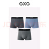 GXG25年棉質(zhì)內褲男平角褲褲衩透氣 深灰色-灰綠色-灰藍色3條XL 曬單實(shí)拍圖