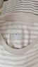無(wú)印良品（MUJI）女式 雙羅紋編織 圓領(lǐng)長(cháng)袖T恤 上衣打底衫女裝25年秋季 米白色條紋 S (155/80A) 曬單實(shí)拍圖