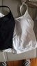 【芬騰 制造商】 純棉少女美背一體式帶胸墊吊帶瑜伽背心 白色 M 曬單實(shí)拍圖