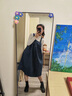 苒琦媽咪孕婦連衣裙秋季2025新款毛呢背帶裙顯瘦氣質(zhì)寬松中長(cháng)款春秋套裝女 藍色背帶裙+白色打底上衣（兩件套） L 曬單實(shí)拍圖