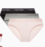 Calvin Klein內衣女士三條裝經(jīng)典提花腰邊ck舒適棉質(zhì)微彈性感比基尼三角內褲女 Q7Z-太空黑/櫻花粉/椰青灰 3條 M 尺碼偏大，建議拍小一碼 曬單實(shí)拍圖