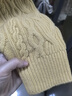 金菊【加厚綿羊毛100%】高領(lǐng)絞花秋冬新款經(jīng)典毛衣女式羊毛衫 黃色 M  曬單實(shí)拍圖
