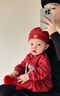 wua·wua嬰兒衣服春秋季男寶寶周歲禮服百天滿(mǎn)月服少爺服喜慶過(guò)年紅色衣服 大紅哈衣+貝勒帽 90cm   (適合12-18月 體重18-26斤) 曬單實(shí)拍圖