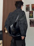 舉風(fēng)大理石紋皮衣外套男女款美式高街機車(chē)服情侶飛行員夾克男 灰色【面料升級款】 3XL 曬單實(shí)拍圖