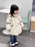迪士尼（Disney）女童羽絨服冬季2024新款洋氣時(shí)尚兒童加厚保暖冬裝寶寶白鴨絨外套 米白色 90 cm 曬單實(shí)拍圖