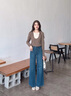 Calvin KleinJeans【新品禮盒】25夏女美式復(fù)古ck高腰寬松闊腿牛仔褲47B936G U3N-牛仔深藍(lán) 27 曬單實拍圖