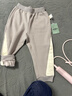 white wheat兒童2024秋冬新款褲子男孩拼色運動(dòng)束腳褲寶寶厚款長(cháng)褲 淺咖色 100 cm 曬單實(shí)拍圖