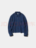 優(yōu)衣庫女裝法蘭絨箱型襯衫/格紋美式復古479086 65 寶藍色 M /160/84A 曬單實(shí)拍圖