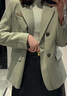 太平鳥(niǎo)女裝2024年春季雙排扣西裝A1BAE1202 灰綠 M 曬單實(shí)拍圖