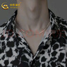 中國黃金（CHINA GOLD）S925純銀項鏈男士輕奢潮流蛇骨鏈情人節生日禮物男生送男友老公 蛇骨鏈約2.5g/鏈長(cháng)45cm，寬0.8mm 曬單實(shí)拍圖
