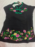 啄木鳥(niǎo)民族風(fēng)女裝上衣春秋裝女刺繡長(cháng)袖t恤女盤(pán)扣復古中國風(fēng)純棉打底衫 黑色加絨 4XL（135-140斤） 曬單實(shí)拍圖