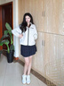尚靜韓系洋氣凈色連帽外套女25年秋新時尚氣質(zhì)戶外運動休閑夾克上衣女 曬單實拍圖