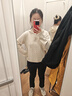 優(yōu)衣庫女裝可機洗紐花針織連帽套頭衫/25秋冬新款478871 01 乳白色 M /160/84 曬單實(shí)拍圖