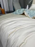 La Chapelle100支長(cháng)絨棉四件套純棉全棉A類(lèi)床單被套刺繡輕奢床上用品 安娜奶昔白+天空藍 床單款 1.5四件套-被套200x230 曬單實(shí)拍圖