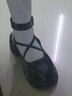 COSMICKISS小皮鞋女jk瑪麗珍單鞋復古粗跟英倫風(fēng)女鞋圓頭厚底增高一字扣單鞋 黑色【36碼】 曬單實(shí)拍圖
