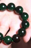 映和 緬甸翡翠墨翠手串透光手鏈玉珠直徑18mm墨翠手鏈霸氣男款 珠子尺寸14mm15顆 曬單實(shí)拍圖