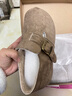 鹿季復古加絨勃肯鞋女2025秋冬季新款懶人一腳蹬休閑配裙子低幫小單鞋 卡其色 39 曬單實(shí)拍圖