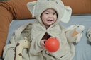 BABYGREAT嬰兒浴巾兒童洗澡巾斗篷帶帽子新生兒寶寶連帽包巾珊瑚絨吸水速干 曬單實(shí)拍圖