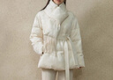三彩【花影入夢(mèng)】2025冬季新款90白鴨絨羽絨服寬松保暖圍脖C 米白色 M 160/84A 曬單實(shí)拍圖