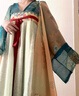 重回漢唐春辰錦原創(chuàng)唐制復原齊胸襦裙套裝披帛漢服女裝 上藍下綠齊胸套裝/現貨 L 165 曬單實拍圖