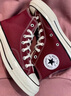 匡威（Converse）官方 1970S男女運動(dòng)帆布鞋美拉德酒紅色紫色A01448C A01448C 酒紅色 36 曬單實(shí)拍圖