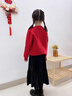 moonkids女童毛衣新中式盤(pán)扣針織衫秋冬新款兒童年服上衣圣誕冬裝女孩紅色 兩件套【19722紅色毛衣+4381黑色絲絨長(cháng)裙】 100 cm 曬單實(shí)拍圖