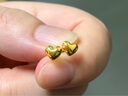 周六福（ZLF）  黃金耳釘女款足金999愛(ài)心型耳飾 計價(jià) 0.85g 曬單實(shí)拍圖
