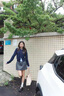 彌柯菲假兩件疊穿設計蝴蝶結毛衣女秋冬新款甜美新品針織開(kāi)衫外套上衣 藍色系 M 曬單實(shí)拍圖