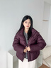 波司登（BOSIDENG）25新款羽絨服女短明星同款90絨泡芙脫卸帽冬厚保暖外套B250243102 勃艮第酒紅1896 XS 155/80A 體重約110以?xún)?曬單實(shí)拍圖