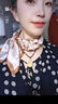 GLO-STORY絲巾女 桑蠶絲百搭雙層真絲細窄小領(lǐng)巾長(cháng)飄帶七夕禮物禮盒裝 曬單實(shí)拍圖