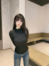森馬（Semir）長(cháng)袖T恤女半高領(lǐng)緊身冬季2025發(fā)熱抓絨木耳邊打底衫109725101013 曬單實(shí)拍圖