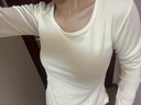 方領(lǐng)打底衫女秋冬內搭長(cháng)袖t恤女洋氣百搭修身顯瘦上衣 愚仁服飾1039杏色 M 曬單實(shí)拍圖