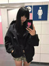 詩丹蕊黑色衛(wèi)衣外套女秋冬季拉鏈2025新款連帽寬松韓系開衫早秋款春上衣 黑色【秋冬加絨】 均碼 【可備注碼數(shù)】 曬單實拍圖