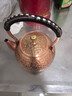 純紫銅加厚茶壺手工錘目紋煮茶壺茶具燒水壺茶壺養生壺紫銅煮茶壺 復古銅壺1.6升＋紫銅濾網(wǎng)＋壺叉 曬單實(shí)拍圖