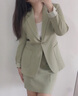 紫魅俏職業(yè)套裝女春秋冬長(zhǎng)袖女神范高級(jí)感小西裝修身顯瘦百搭年輕西服 粉色(單件西裝) L (建議105-115斤) 曬單實(shí)拍圖