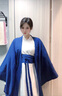 漢服中國風(fēng)直裾全套女古裝衣服古風(fēng)舞蹈改良裙子魏晉風(fēng)大袖衫套裝 藍(lán)色大袖衫 S 曬單實(shí)拍圖