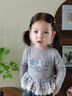 班喜迪女童長(cháng)袖t恤春裝洋氣加絨兒童上衣寶寶公主衣服童裝春秋裝打底衫 灰色 80 曬單實(shí)拍圖