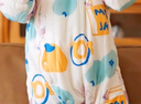 papa爬爬冬兒童男女寶寶夾棉連體衣新生兒居家爬服純棉 紫白 80cm 曬單實(shí)拍圖
