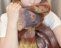 妙奕嘉圍巾女生2025秋冬新款圍脖送閨蜜生日禮物保暖格紋高顏值披肩送禮 漸變包邊圍巾【彩虹色】 曬單實(shí)拍圖