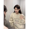 風(fēng)采兔衛衣女秋裝新款女2025韓系復古趣味小狗印花寬松百搭套頭上衣女裝 白灰色【薄款】 M 曬單實(shí)拍圖
