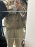 茵曼（INMAN）2025秋冬女裝新款 戶外穿搭連帽條紋花苞外套休閑松弛感上衣 深卡其 M 曬單實拍圖