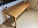 源氏木語(yǔ)精選橡木書(shū)桌現代簡(jiǎn)約辦公桌電腦桌北歐原木風(fēng)家用書(shū)房學(xué)習桌子 橡膠木原木色雙抽160*65*74.8cm 曬單實(shí)拍圖