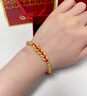 中國黃金（CHINA GOLD）黃金手鏈女款足金五帝錢金珠紅手繩七夕情人節(jié)生日禮物送女友老婆 五帝錢手繩【紅繩】約0.73g+品牌禮盒 曬單實拍圖