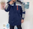 八仟流反光條工作服棉服冬季可拆卸加棉防寒服汽修工廠(chǎng)車(chē)間勞保工裝棉襖 【ZJ-WDMF-棉服】藏藍灰肩 175/XL 130-155斤 曬單實(shí)拍圖