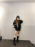 達芙妮厚底粗跟褶皺長(cháng)筒靴女2025新款秋甜酷辣妹堆堆褲管靴騎士靴 棕色 36 曬單實(shí)拍圖