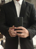 卡度頓 西服套裝男三件套修身商務(wù)西裝職業(yè)正裝外套男新郎伴郎結婚禮服 黑色(外套+西褲+襯衫)  2XL【126-140斤】+7件禮品 曬單實(shí)拍圖